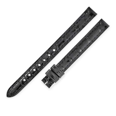 カルティエ Cartier 純正 KD33AP40 ブラック クロコダイル 腕時計パーツ 未使用 替え ベルト 10ｍｍ シャイニー ブラック 黒