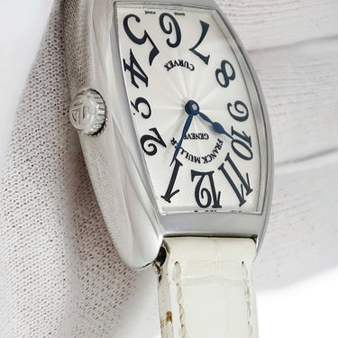 腕時計 フランクミュラー FRANCK MULLER トノウカーベックス 7502QZ クオーツ レディース ギヨシェ ビザン数字 青針 トノー