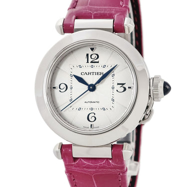 腕時計 カルティエ Cartier パシャ ドゥ カルティエ 35mm WSPA0012 自動巻き メンズ レディース ギヨシェ 青針