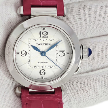 腕時計 カルティエ Cartier パシャ ドゥ カルティエ 35mm WSPA0012 自動巻き メンズ レディース ギヨシェ 青針