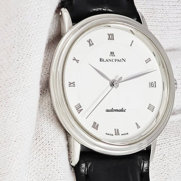 腕時計 ブランパン BLANCPAIN ヴェルレ エキストラ スリム 1151-1127-55 自動巻き メンズ OH済 白 ローマン デイト