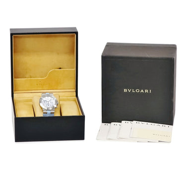 腕時計 ブルガリ BVLGARI ディアゴノ スポーツ CH35S 自動巻き メンズ 純正ダイヤ ブルーシェル クロノグラフ デイト 水色