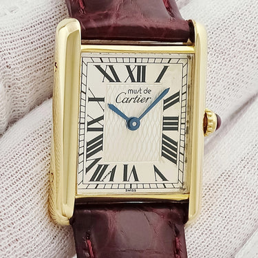 腕時計 カルティエ Cartier マストタンク ヴェルメイユ LM 150周年記念モデル W1010295 クオーツ レディース シルバー 925 限定