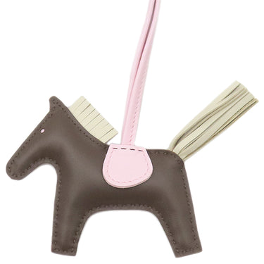 エルメス HERMES ロデオPM ショコラ×クレ×ローズダーリン アニューミロ バッグチャーム 新品 未使用 茶 オフホワイト ピンク