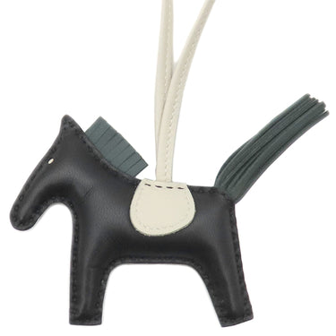 エルメス HERMES ロデオPM ブラック×ヴェールマングローブ×クレ アニューミロ バッグチャーム 新品 未使用 黒 緑 オフホワイト