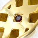 セリーヌ CELINE キルティング イエローゴールド K18YG ルビー リング 指輪 AU750 18K 1Pルビー 10号