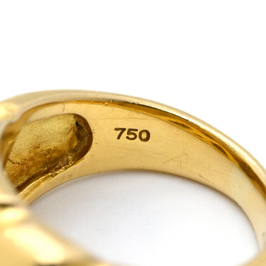 セリーヌ CELINE キルティング イエローゴールド K18YG ルビー リング 指輪 AU750 18K 1Pルビー 10号