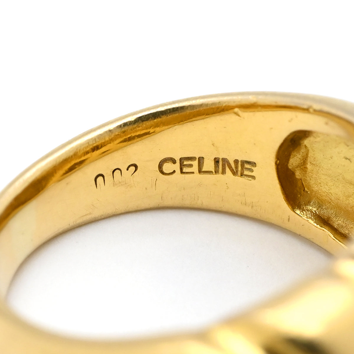 セリーヌ CELINE キルティング イエローゴールド K18YG ルビー リング