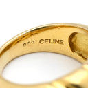 セリーヌ CELINE キルティング イエローゴールド K18YG ルビー リング 指輪 AU750 18K 1Pルビー 10号