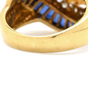 ノンブランド NON BRAND ブルーサファイア ダイヤ イエローゴールド K18YG サファイア ダイヤモンド リング 指輪 青 8.5号