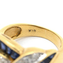 ノンブランド NON BRAND ブルーサファイア ダイヤ イエローゴールド K18YG サファイア ダイヤモンド リング 指輪 青 8.5号