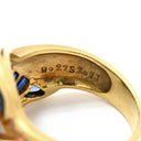 ノンブランド NON BRAND ブルーサファイア ダイヤ イエローゴールド K18YG サファイア ダイヤモンド リング 指輪 青 8.5号