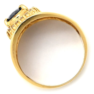 ノンブランド NON BRAND ブルーサファイア ダイヤリング イエローゴールド×ブルー K18YG ダイヤモンド ブルーサファイア リング 指輪 Au750 18K 18金 11号