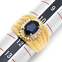 ノンブランド NON BRAND ブルーサファイア ダイヤリング イエローゴールド×ブルー K18YG ダイヤモンド ブルーサファイア リング 指輪 Au750 18K 18金 11号