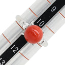 ノンブランド NON BRAND 珊瑚 ダイヤリング プラチナシルバー Pt900 珊瑚 ダイヤモンド リング 指輪 赤 サンゴ 11号