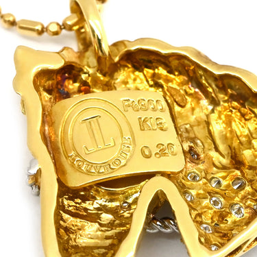 ルーブルーゼ LOUVROUSE ホース モチーフ ダイヤモンド イエローゴールド×プラチナシルバー K18YG Pt900 ダイヤモンド ネックレス 馬 YG Pt コンビ