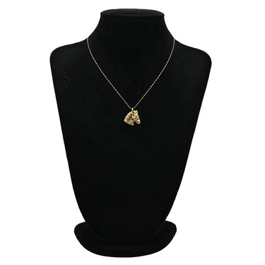 ルーブルーゼ LOUVROUSE ホース モチーフ ダイヤモンド イエローゴールド×プラチナシルバー K18YG Pt900 ダイヤモンド ネックレス 馬 YG Pt コンビ