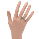 ノンブランド NON BRAND エメラルド ダイヤモンド リング プラチナシルバー Pt900 エメラルド ダイヤモンド リング 指輪 グリーン 緑 スクエア Pt 7.5号