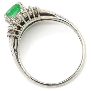 ノンブランド NON BRAND エメラルド ダイヤモンド リング プラチナシルバー Pt850 エメラルド ダイヤモンド リング 指輪 グリーン 緑 スクエア 16.5号