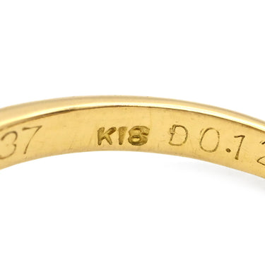 ノンブランド NON BRAND ブルーサファイア ダイヤリング イエローゴールド×ブルー K18YG ダイヤモンド サファイア リング 指輪 Au750 18K 18金 リーフ 9.5号