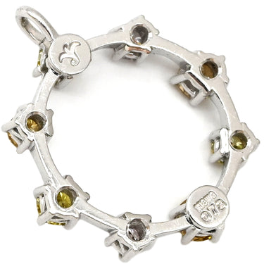 ノンブランド NON BRAND ホワイトゴールド K18WG 色石 ペンダントトップ イエロー ブラウン ピンク 8P 8石 8粒 色石 Au750 18K 18金 マルチカラーストーン チャーム