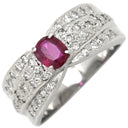 ノンブランド NON BRAND ルビー ダイヤリング プラチナシルバー Pt900 ルビー ダイヤモンド リング 指輪 レッド 赤 10号