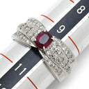 ノンブランド NON BRAND ルビー ダイヤリング プラチナシルバー Pt900 ルビー ダイヤモンド リング 指輪 レッド 赤 10号