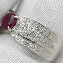 ノンブランド NON BRAND ルビー ダイヤリング プラチナシルバー Pt900 ルビー ダイヤモンド リング 指輪 レッド 赤 10号