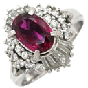 ノンブランド NON BRAND ルビー ダイヤリング プラチナシルバー Pt900 ルビー ダイヤモンド リング 指輪 レッド 赤 9.5号