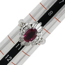 ノンブランド NON BRAND ルビー ダイヤリング プラチナシルバー Pt900 ルビー ダイヤモンド リング 指輪 レッド 赤 9.5号