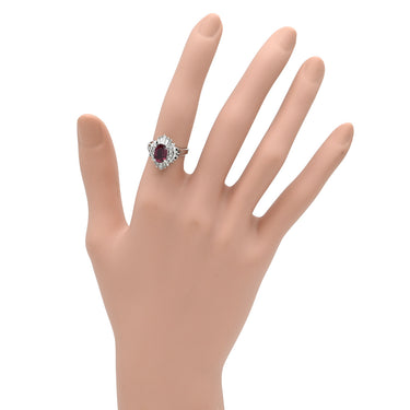 ノンブランド NON BRAND ルビー ダイヤリング プラチナシルバー Pt900 ルビー ダイヤモンド リング 指輪 レッド 赤 9.5号