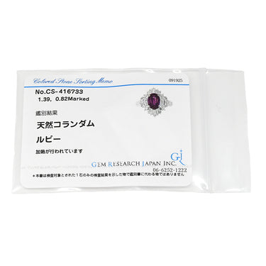 ノンブランド NON BRAND ルビー ダイヤリング プラチナシルバー Pt900 ルビー ダイヤモンド リング 指輪 レッド 赤 9.5号