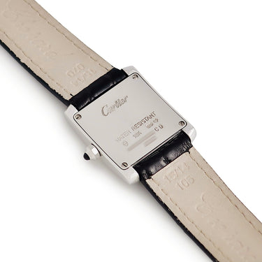 腕時計 カルティエ Cartier タンク フランセーズ SM W5001256 クオーツ レディース K18WG無垢 角型 アイボリー ローマン 青針