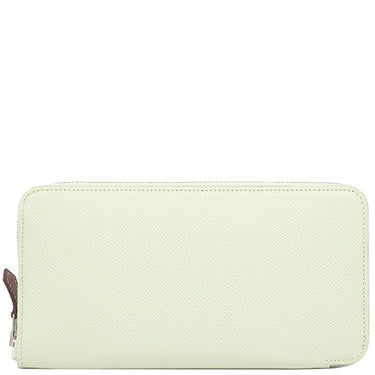 エルメス HERMES アザップロング シルクイン ヴェールフィズ ヴォーエプソン 長財布 シルバー金具 新品 未使用 薄緑 ラウンドファスナー