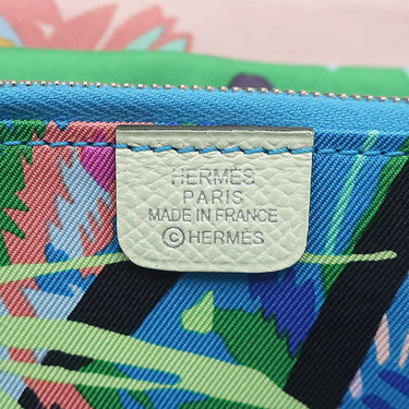エルメス HERMES アザップロング シルクイン ヴェールフィズ ヴォーエプソン 長財布 シルバー金具 新品 未使用 薄緑 ラウンドファスナー