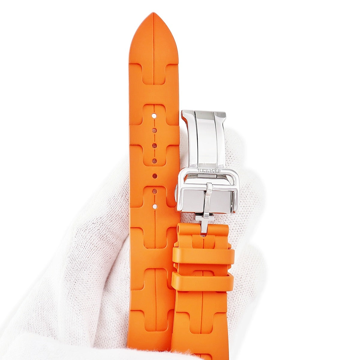 エルメス HERMES 純正 アップルウォッチ 41mm用 ラバーベルト オレンジ