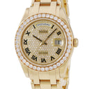 腕時計 ロレックス ROLEX デイデイト パールマスター 18948 M番 自動巻き メンズ OH済 M番 K18YG無垢 純正ダイヤ パヴェ ローマン