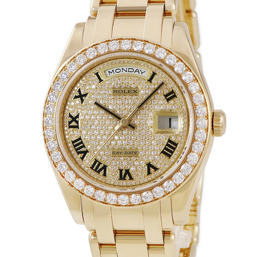 腕時計 ロレックス ROLEX デイデイト パールマスター 18948 M番 自動巻き メンズ OH済 M番 K18YG無垢 純正ダイヤ パヴェ ローマン