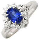 ノンブランド NON BRAND ブルーサファイア ダイヤ リング ブルー×プラチナシルバー Pt900 サファイア ダイヤモンド リング 指輪 青 プラチナム 13号