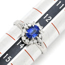 ノンブランド NON BRAND ブルーサファイア ダイヤ リング ブルー×プラチナシルバー Pt900 サファイア ダイヤモンド リング 指輪 青 プラチナム 13号