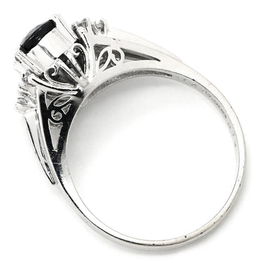 ノンブランド NON BRAND ブルーサファイア ダイヤリング プラチナシルバー Pt900 サファイア ダイヤモンド リング 指輪 青 12号