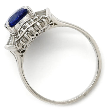 ノンブランド NON BRAND ブルーサファイア ダイヤリング プラチナシルバー Pt900 サファイア ダイヤモンド リング 指輪 青 10.5号