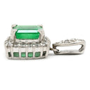 ノンブランド NON BRAND エメラルド ダイヤ プラチナシルバー Pt900 エメラルド ダイヤモンド ペンダントトップ 緑 コロンビア産 ネックレストップ スクエア