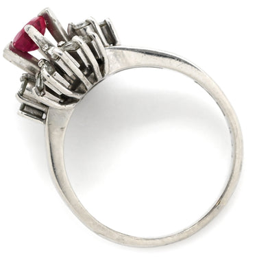 ノンブランド NON BRAND ルビー ダイヤリング プラチナシルバー Pt900 ルビー ダイヤモンド リング 指輪 レッド 赤 15.5号