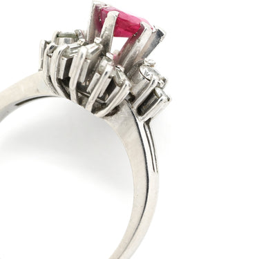 ノンブランド NON BRAND ルビー ダイヤリング プラチナシルバー Pt900 ルビー ダイヤモンド リング 指輪 レッド 赤 15.5号