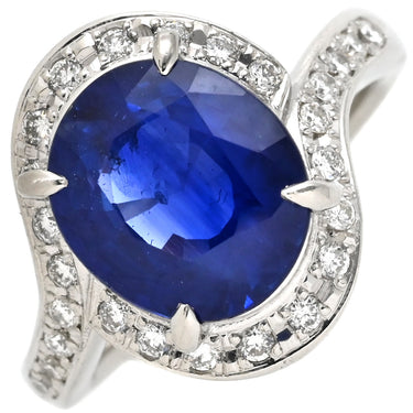 ノンブランド NON BRAND ブルーサファイア ダイヤリング プラチナシルバー Pt900 サファイア ダイヤモンド リング 指輪 青 スリランカ産 11号