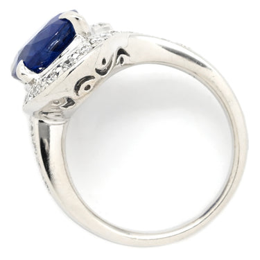 ノンブランド NON BRAND ブルーサファイア ダイヤリング プラチナシルバー Pt900 サファイア ダイヤモンド リング 指輪 青 スリランカ産 11号