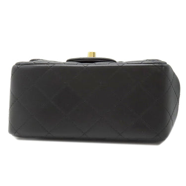 シャネル CHANEL マトラッセ ミニクラシック ブラック ラムスキン ショルダーバッグ ゴールド金具 黒 ココマーク チェーンショルダーバッグ
