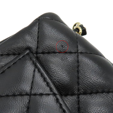 シャネル CHANEL マトラッセ ミニクラシック ブラック ラムスキン ショルダーバッグ ゴールド金具 黒 ココマーク チェーンショルダーバッグ