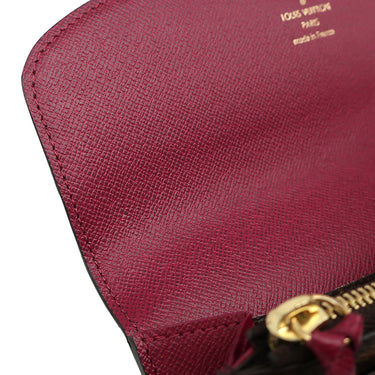 ルイヴィトン LOUIS VUITTON ポルトフォイユ エミリー M60136 ルージュ モノグラムキャンバス 長財布 ゴールド金具 茶 赤 二つ折り